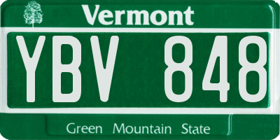 VT license plate YBV848