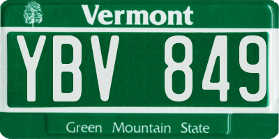 VT license plate YBV849