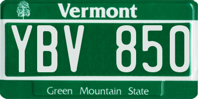 VT license plate YBV850