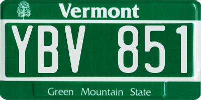 VT license plate YBV851