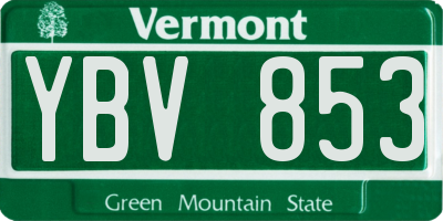VT license plate YBV853