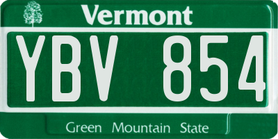 VT license plate YBV854