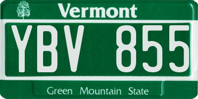 VT license plate YBV855