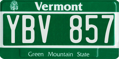 VT license plate YBV857