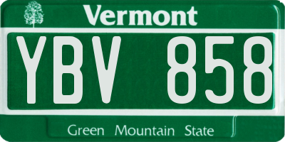 VT license plate YBV858