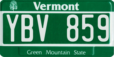 VT license plate YBV859
