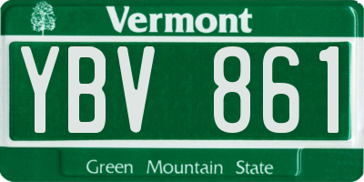 VT license plate YBV861