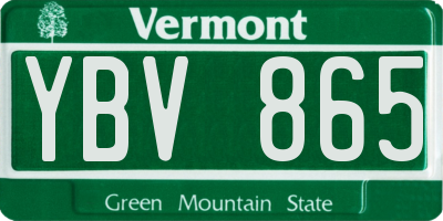 VT license plate YBV865