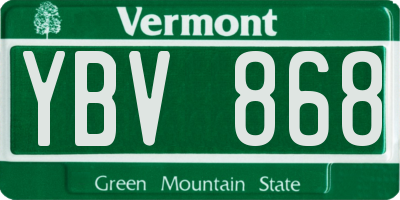 VT license plate YBV868