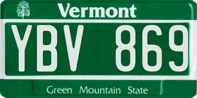 VT license plate YBV869