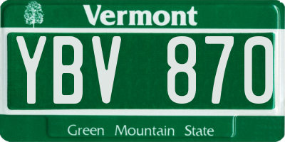 VT license plate YBV870