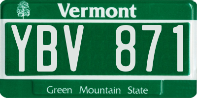 VT license plate YBV871