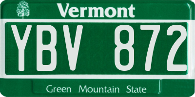 VT license plate YBV872