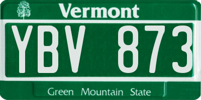 VT license plate YBV873