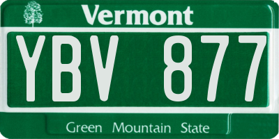 VT license plate YBV877