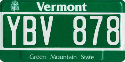 VT license plate YBV878