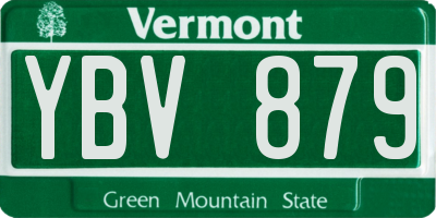VT license plate YBV879