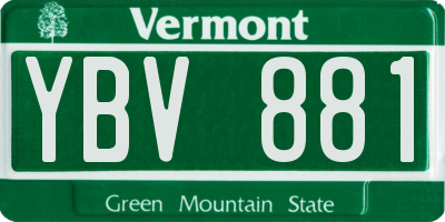 VT license plate YBV881