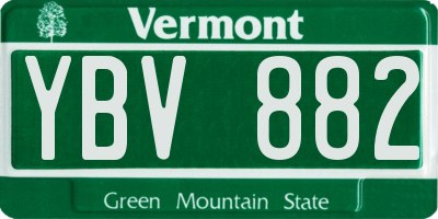 VT license plate YBV882