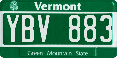 VT license plate YBV883