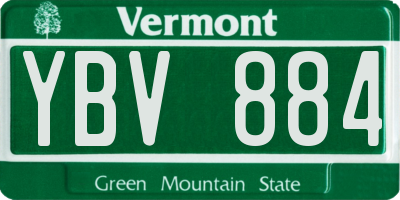 VT license plate YBV884