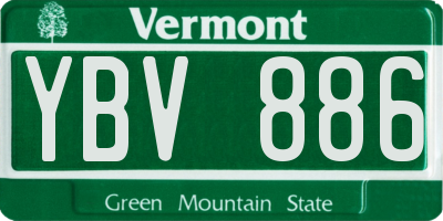 VT license plate YBV886