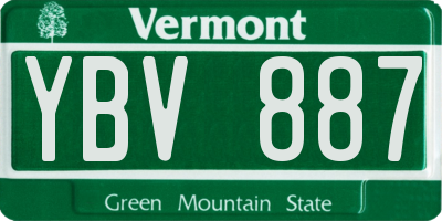 VT license plate YBV887
