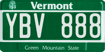 VT license plate YBV888