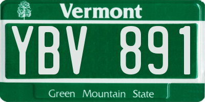 VT license plate YBV891
