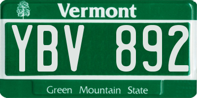 VT license plate YBV892