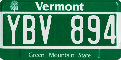 VT license plate YBV894