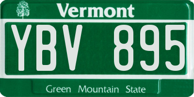 VT license plate YBV895