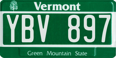 VT license plate YBV897
