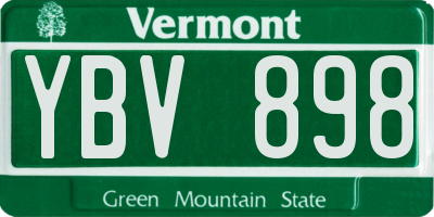 VT license plate YBV898