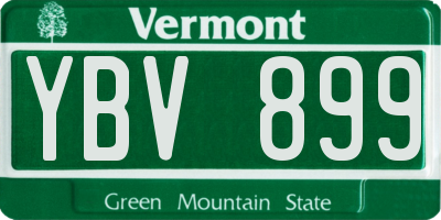 VT license plate YBV899