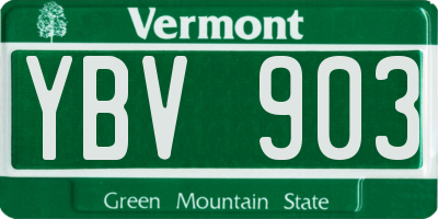 VT license plate YBV903