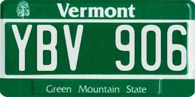 VT license plate YBV906