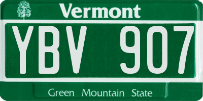 VT license plate YBV907