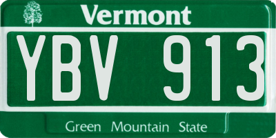 VT license plate YBV913