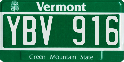 VT license plate YBV916