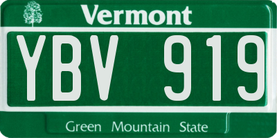 VT license plate YBV919