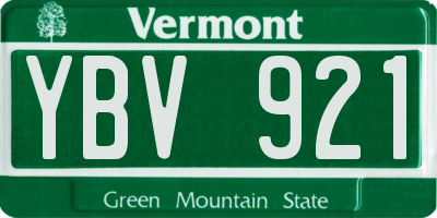VT license plate YBV921