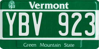VT license plate YBV923