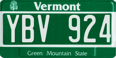 VT license plate YBV924