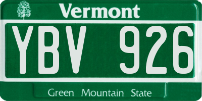 VT license plate YBV926