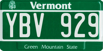 VT license plate YBV929