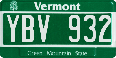 VT license plate YBV932