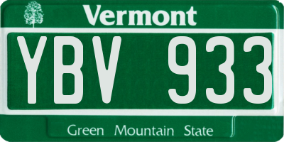 VT license plate YBV933