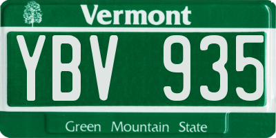 VT license plate YBV935