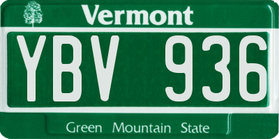 VT license plate YBV936